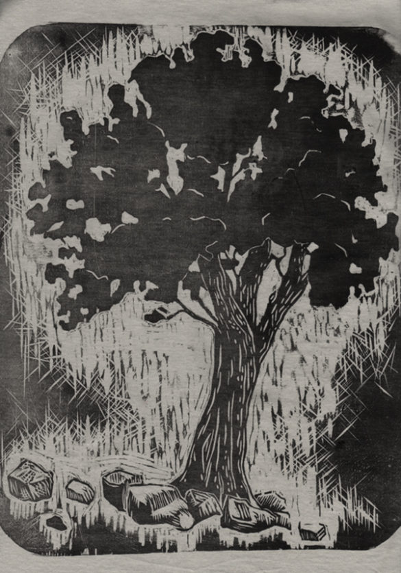 Custom Woodblock T-Shirt, Tree