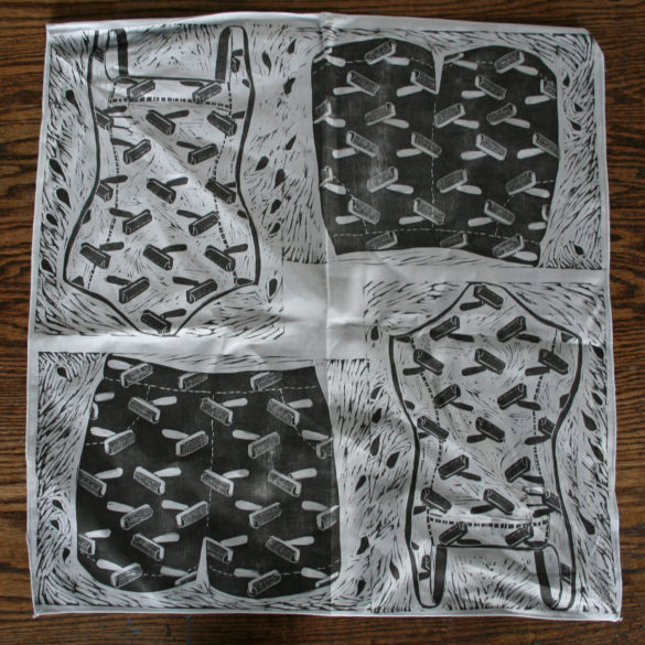 1. Custom Woodblock Bandana, Swim Time (2016 Design)