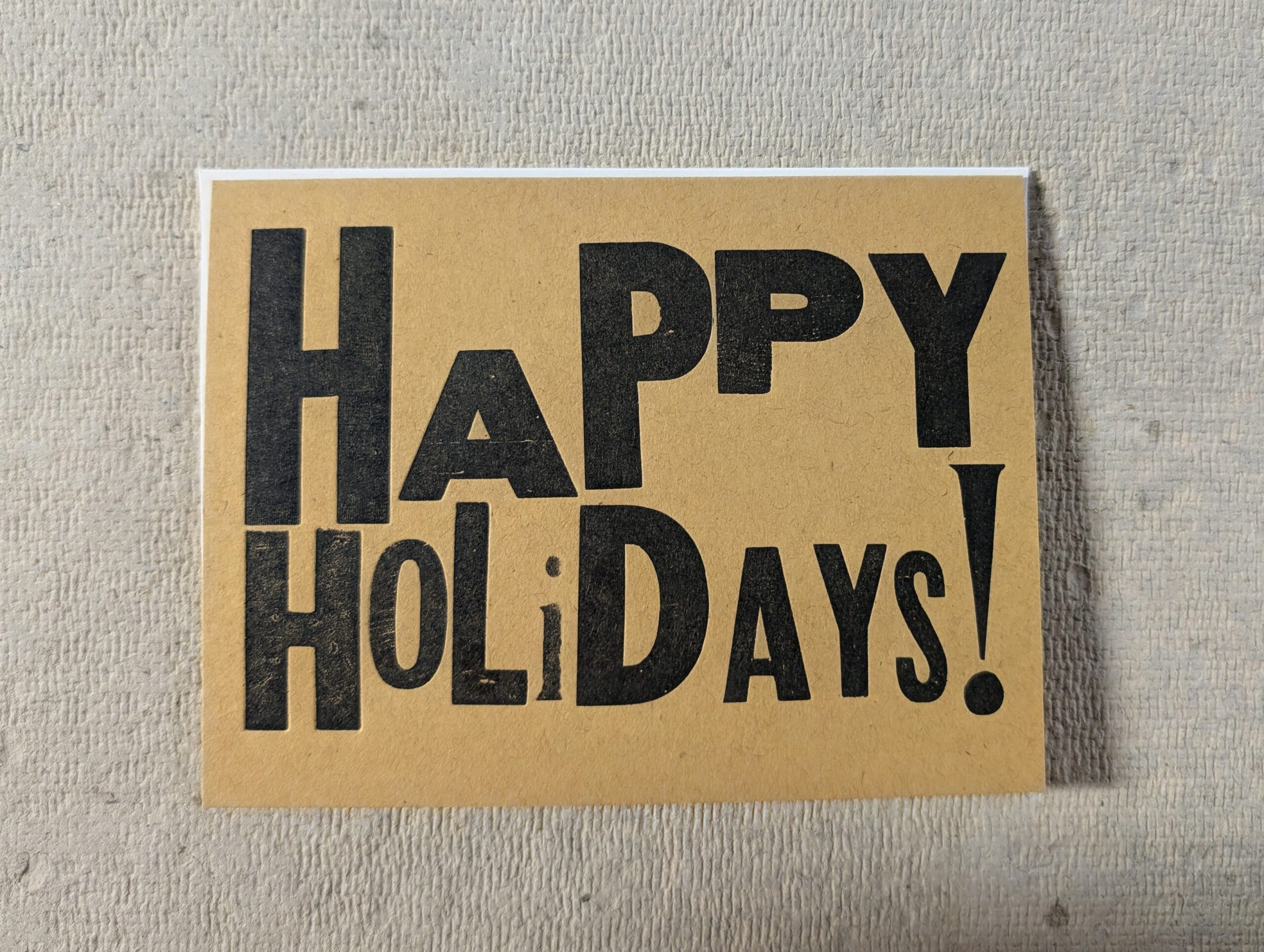 Happy Holidays Letter Press Cards (5 Pack)